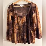 Dress Barn 90s Y2K whimsigoth burnout velvet paisley and roses top XL Photo 0