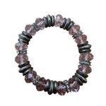 Pair of Pink and Purple Crystal Stretch Bracelets Photo 6