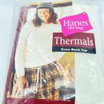 Hanes Her Way Women’s Thermal Top XL White Waffle Cotton/Polyester Blend-NIB Photo 1