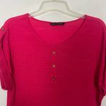 Zac & Rachel Womens Top Large Gauzy Lightweight Career Office Workwear Casual Pink Photo 2