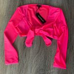 Dolls Kill Hot Pink Wrap Crop Top Size Medium Photo 1