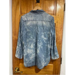 Cloth & Stone Chambray Boho Acid Wash Bell Sleeve Button Shirt Size Medium Photo 4