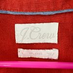 J.Crew Linen Dress Small Relaxed Fit Pockets Short Sleeve Shirt Dress Red/Orange Photo 3