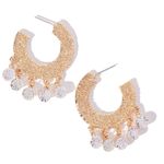 Perla Rhinestone Hoop Earrings in Gold Photo 2