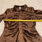 Princess Polly NWT  Women’s Brown Ruched Notched Collar Blouse Size 8 Photo 4