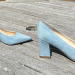 Marc Fisher ZALA BLOCK HEEL POINTY TOE PUMP - Light Blue Denim- size 5.5 Photo 0