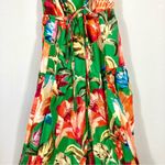 Farm Rio  Tropicart Floral Sleeveless Midi Dress Medium Green NWT Photo 10