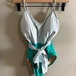 J.Crew Light Blue and Teal One Piece Swimsuit Photo 0