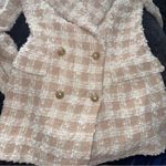 ZARA NWT  Textured Tweed Light Pink Double Breasted Blazer. Blogger fave. Size XS Photo 5