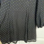 Lila Rose Lily Rose Skater Mini Dress Size L Black Gold Polka Dot Long Sleeve Smoc Photo 4