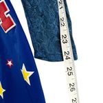 Vintage Raw Blue Jersey Dress L Blue New York Lace Sleeves Sporty Y2K Streetwear Size L Photo 7