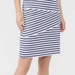 J. McLaughlin  Nicola Skirt Striped Blue White‎ Catalina Cloth Tiered Women XL Photo 0