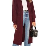 NWT 525 America Long Ribbed Merlot Duster Cardigan Sz XS/S Red Photo 0
