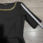 Dorothy Perkins New Black Peplum Top Gold Studded Neckline Hem Women Size XS Photo 6