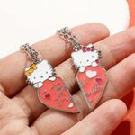 Hello Kitty 2pcs  Best Friend Stainless Steel Silver Necklace Set Photo 1