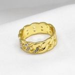 Rhinestone Gold Chain Ring Photo 1