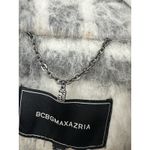 BCBGMAXAZRIA  M Plaid Faux Fur Shaggy Coat Winter Sophistication Midi Jacket Photo 5