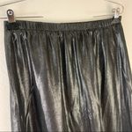 Old Navy silver metallic women’s midi skirt elastic waist Size Medium Photo 3