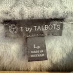 Talbots T by Fair Isle Fleece Pullover Gray White Large Petite Cozy Warm Photo 1