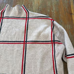 Tahari Women's  Beige Plaid Cowl Neck Sweater M Photo 3