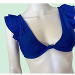 SheIn Medium Womens bright blue Bikini front tie deep V neck high waisted cheeky Photo 8
