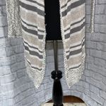 Jolt women S cotton blend open front stripe cardigan w/lace back Photo 1