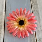 Handmade NEW… Fun Festival Boho Style Sparkly Pink Flower Hair Barrette Photo 3