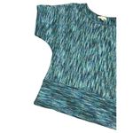 Dress Barn XL Vintage Knit Blouse Blue Green Striped Short Sleeve Boho Casual Photo 6