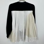 Clu USA Size Small Black Crewneck Sweatshirt with Cream White Pleated Back Black Photo 3