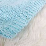 VINTAGE 80s Short Sleeve Crewneck Sweater Pullover Light Green Blue Size Large Photo 10