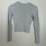None Heather Gray Long Sleeve Women's Cropped Tee Photo 1