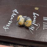 Mexican Crazy Lace Agate Earrings • Natural Stone • Stainless Steel Stud Backs Orange Photo 7