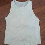 Vuori  Gray Ribbed Chic Athleisure Casual Trendy Racerback Padded Tank Size XS Photo 0