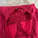 Red Knit Halter Maxi Dress Photo 5