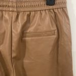 ZARA  tan faux leather drawstring jogger size M Photo 5