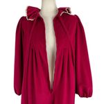 Oscar de la Renta Vintage 80s Fleece Rococo Robe Lace Trim Balloon Sleeves Small Photo 10