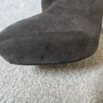 LAMB Gray Suede Scrunched Leather Stiletto Bootie Boots Size 8.5 Photo 6