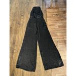 USA Made MISA Black Satin Special Occasion Backless Jumpsuit Wide Leg Sandra Photo 5