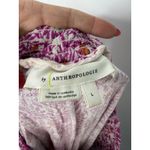 Anthropologie  Smocked Waist Floral Jogger Pants Pink Purple Leaf Print Boho L Photo 5