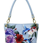 Anuschka  “Garden Jewels” Hand Painted Shoulder Bag Medium Handbag Purse New Photo 0
