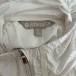 Athleta  Packable White Perforated Windbreaker Rain Hooded Jacket - Size Small Photo 13