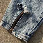 Vintage 80s Pure Jeanswear Zipper Ankle Bow Acid Wash High Rise Taper Jeans Blue Size 24 Photo 5