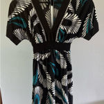 Heart Soul‎ Women's Black Peacock feather short sleeve above the knee Size Small Photo 0