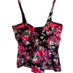 Island Escape Ditzy Daze Pink Floral Tankini Top Small Black Size 4 Photo 3