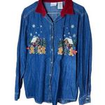 Brooks Vintage Bobbie  Christmas Gingerbread theme jean button down Photo 0