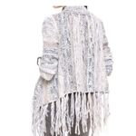 Free People Fringe Light Neutral Combo Cardi Cardigan Cropped Hippy Boho Small Photo 1