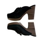 Splendid Women’s Vina Black Suede Platform Block Heel Clogs Size 8 Photo 3