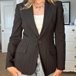 Anne Klein Gorgeous  Black Brown Red Pinstripe Blazer #Officesiren Preppy Photo 4