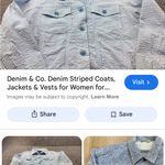 QVC Denim & Co. Light Blue & White Striped Seersucker Jacket | Women’s Sz XL Photo 9