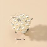 Elegant Gold Pearl Cluster Ring. Adjustable Photo 5